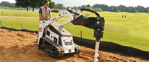 bobcat mini track loader auger|Auger Attachment .